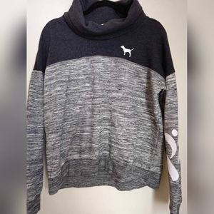 Grey and black Victoria secert PINK long sleeve sweat shirt . Size M